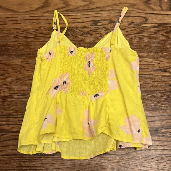 Zara Shirts & Tops Zara Yellow Floral Tank Topblouse Girls Large